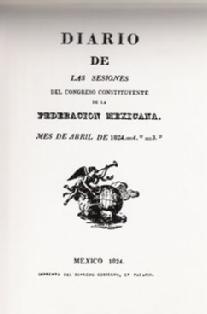Front page of the first edition of the April 1824 sessions of the Mexican Congress