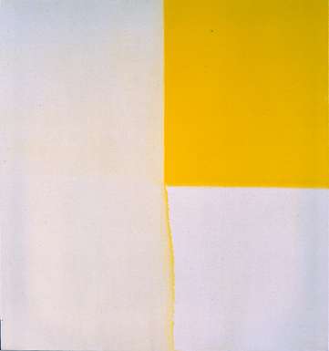 Exposed Painting Zinc Yellow 1996 by Callum Innes